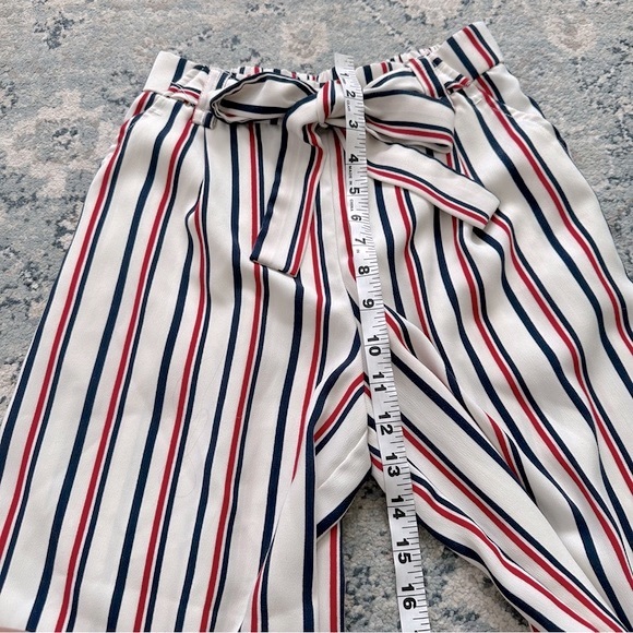 Zara striped wide leg cropped trouser pants - Picture 5 of 9